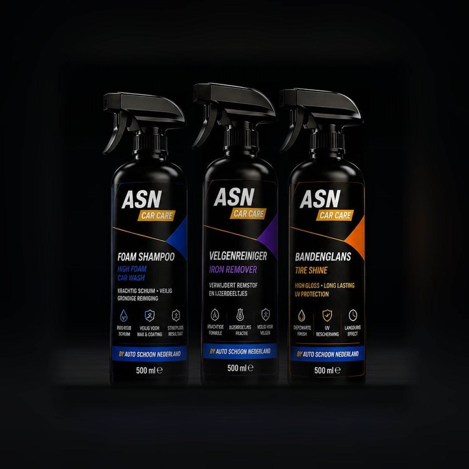ASN Car Care Exterieur Starter Kit, drie flessen van 500 ml